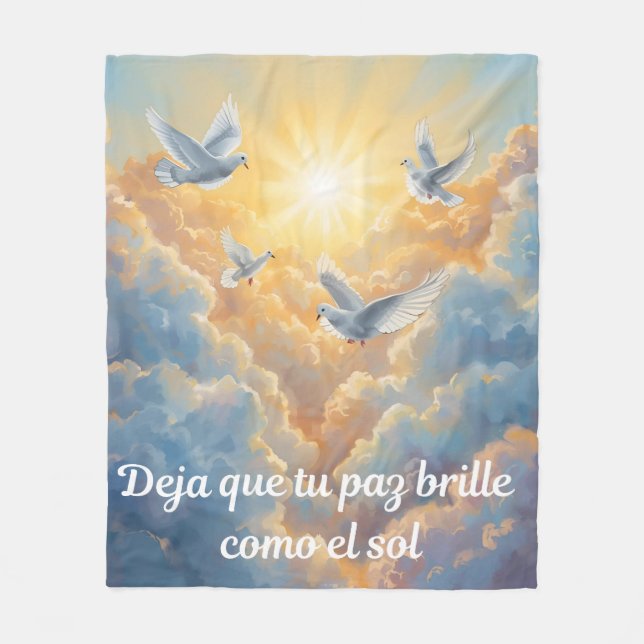 Spanish Peace Dove Fleece Blanket (Front)