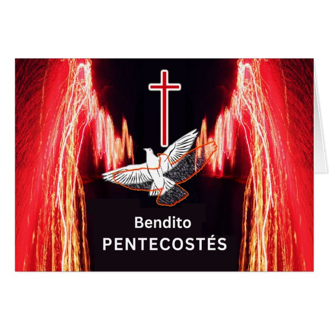 Spanish Pentecost Bendito Pentecostés Dove Cards (Front Horizontal)