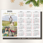 Spanish Photo Calendar 2025 Fridge Magnet<br><div class="desc">Create a 2025 personalized photo calendar magnet in Spanish for a fridge. Templates make it easy to upload 2 photos and type your Family name and greetings or a message. This is a USA-style Sunday through Saturday calendar with weekend days in red.</div>