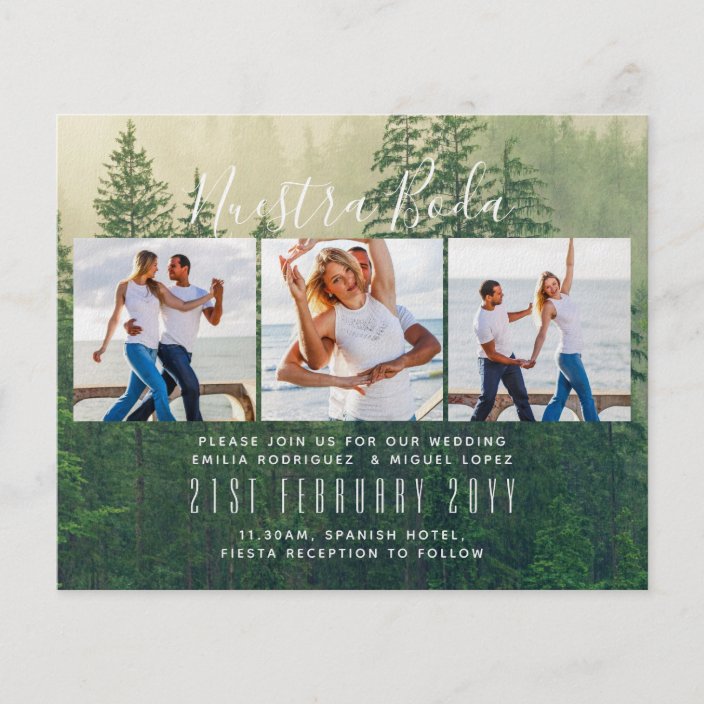 Spanish PHOTO Wedding Engagement Party Invite BODA Flyer | Zazzle.com