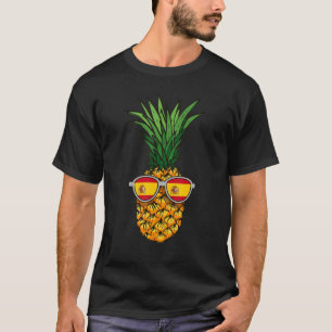 Spanish Pineapple Spain Flag Sunglasses Summer Tim T-Shirt