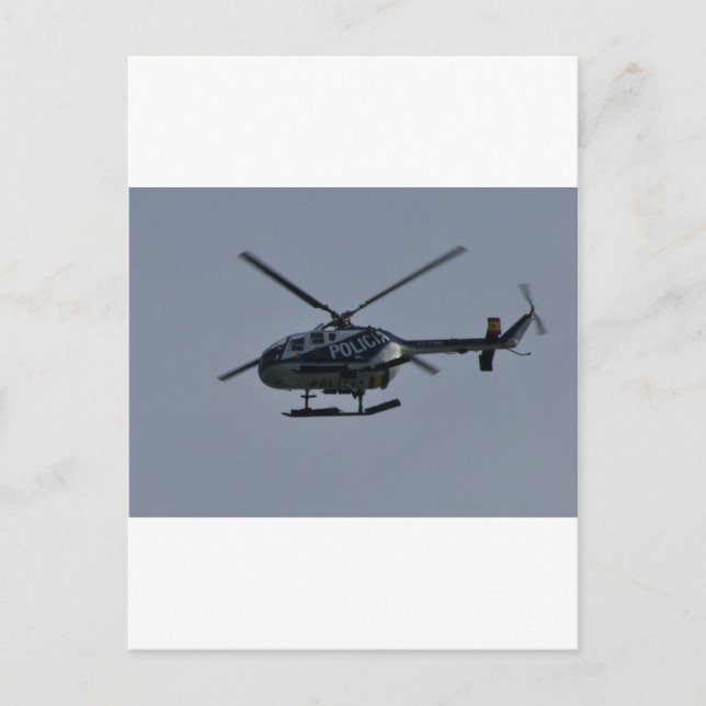 Spanish Police Helicopter Postcard (Front)