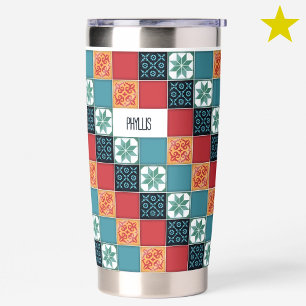 Spanish Portuguese Azulejos Tiles Custom Name Mug Insulated Tumbler