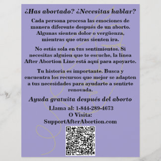 Spanish Pregnancy Help/After Abortion Care Flyer