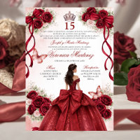 Spanish Quinceañera Burgundy Red 15 Años Princess