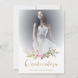 Spanish Quinceañera Photo Floral Garland Pink