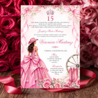 Spanish Quinceañera Pink Floral Princess 15 Años