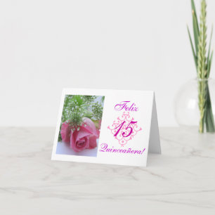 Spanish: Quinceañera-rosa Card
