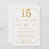 Spanish Quinceanera Save the Date in Golden Hues (Back)