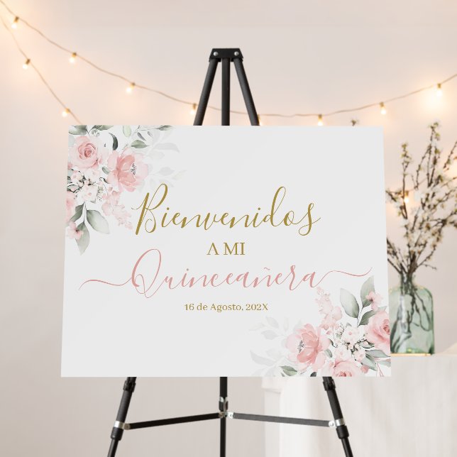 Spanish Quinceañera welcome sign (In Situ (Stand))