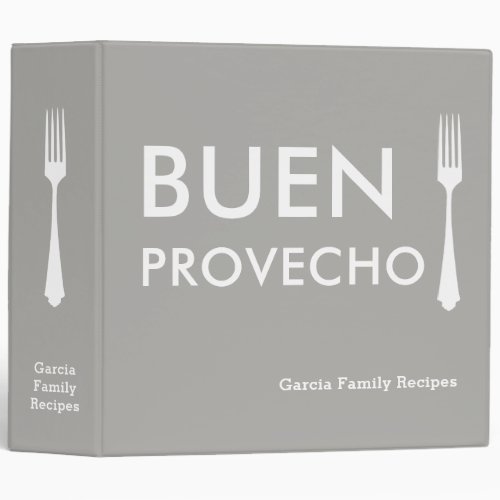 Spanish Quote Recipe Binder Buen Provecho 3 Ring Binder