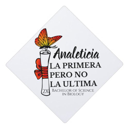 Spanish Quote With Butterfly Carrying A Diploma Graduation Cap Topper