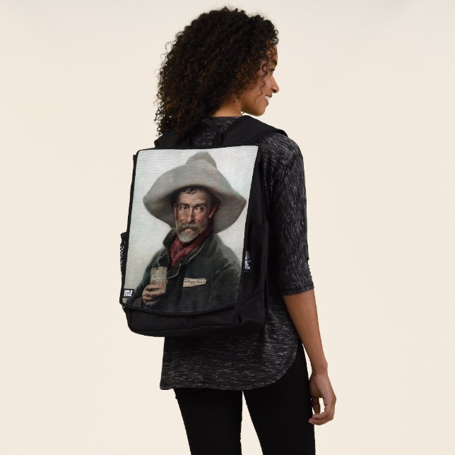 Spanish Ranchero Cowboy in Old West Saloon Backpack (Worn)