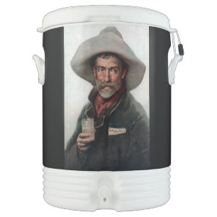 Spanish Ranchero Cowboy in Old West Saloon Beverage Cooler