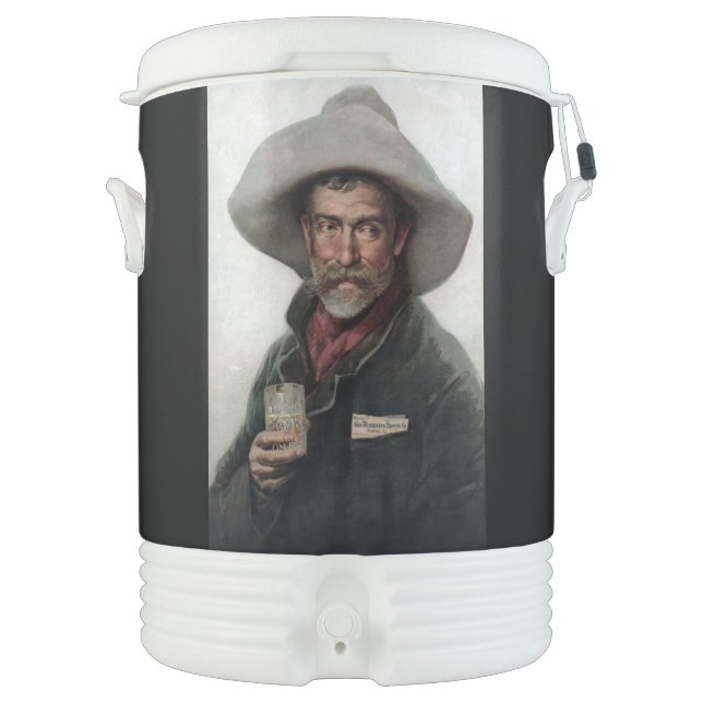 Spanish Ranchero Cowboy in Old West Saloon Beverage Cooler (Front)