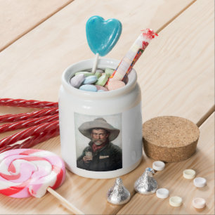 Spanish Ranchero Cowboy in Old West Saloon Candy Jar