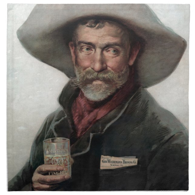 Spanish Ranchero Cowboy in Old West Saloon Cloth Napkin (Front)