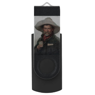Spanish Ranchero Cowboy in Old West Saloon Flash Drive
