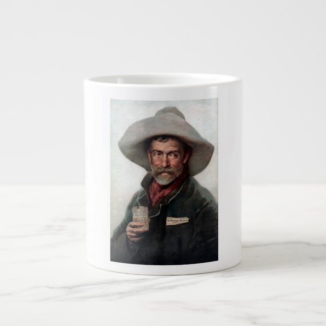 Spanish Ranchero Cowboy in Old West Saloon Giant Coffee Mug (Front)