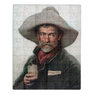 Spanish Ranchero Cowboy in Old West Saloon Jigsaw Puzzle