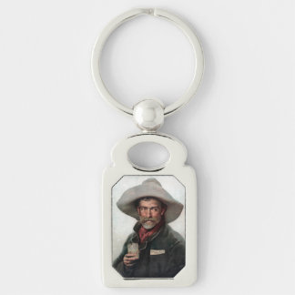 Spanish Ranchero Cowboy in Old West Saloon Keychain