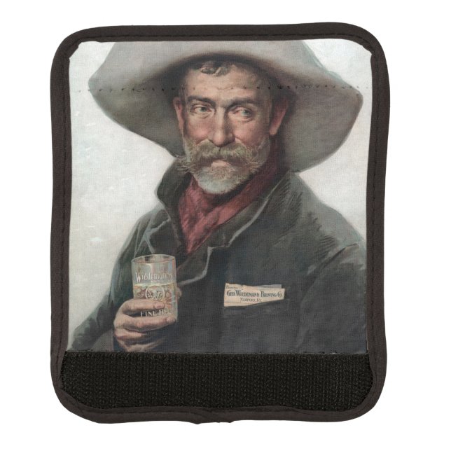 Spanish Ranchero Cowboy in Old West Saloon Luggage Handle Wrap (Front)