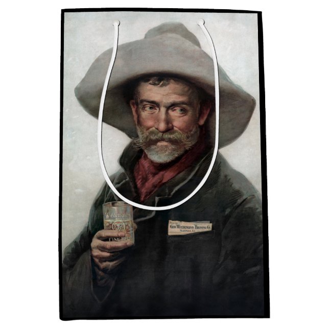Spanish Ranchero Cowboy in Old West Saloon Medium Gift Bag (Front)