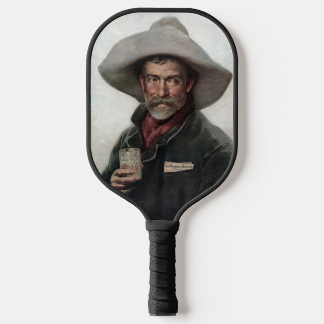Spanish Ranchero Cowboy in Old West Saloon Pickleball Paddle (Front)