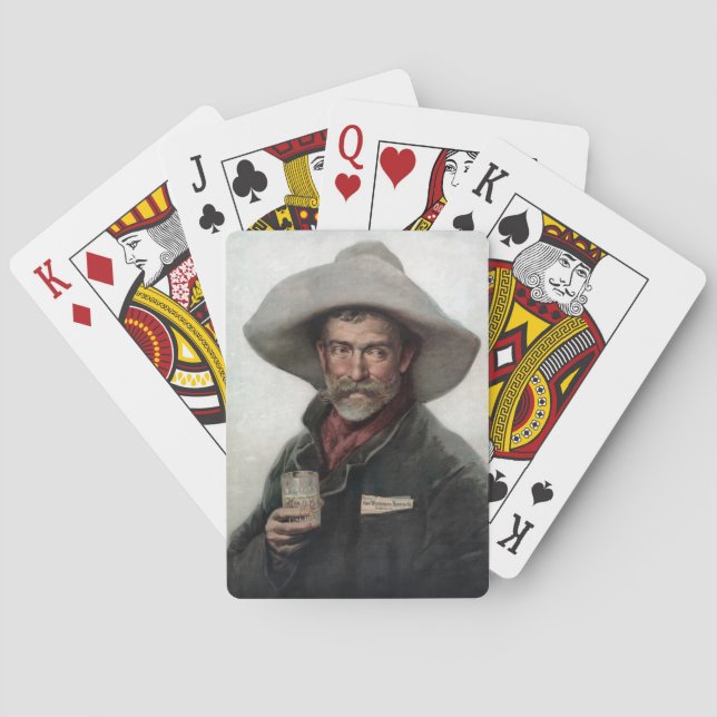 Spanish Ranchero Cowboy in Old West Saloon Poker Cards (Back)