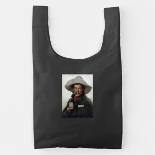 Spanish Ranchero Cowboy in Old West Saloon Reusable Bag