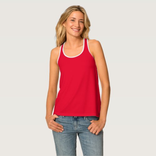 Spanish Red Solid Color Tank Top