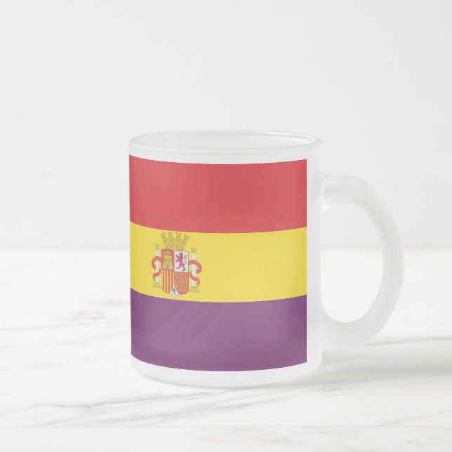 Spanish Republican Flag - Bandera República España Frosted Glass Coffee Mug (Right)