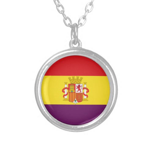 Spanish Republican Flag _ Bandera Repblica Espaa Silver Plated Necklace
