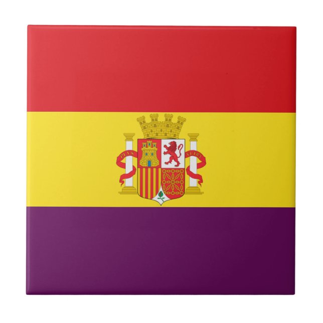 Spanish Republican Flag - Bandera República España Tile (Front)