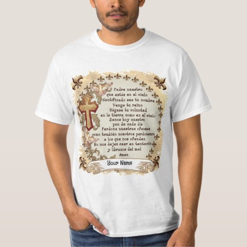 Spanish Revised Lords Prayer custom name T_Shirt