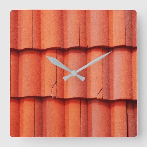 Spanish Roof Tiles Square Wall Clock