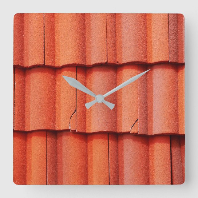 Spanish Roof Tiles Square Wall Clock (Front)