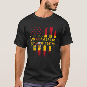 Spanish Roots American Flag Grown Spain For Men Wo T-Shirt