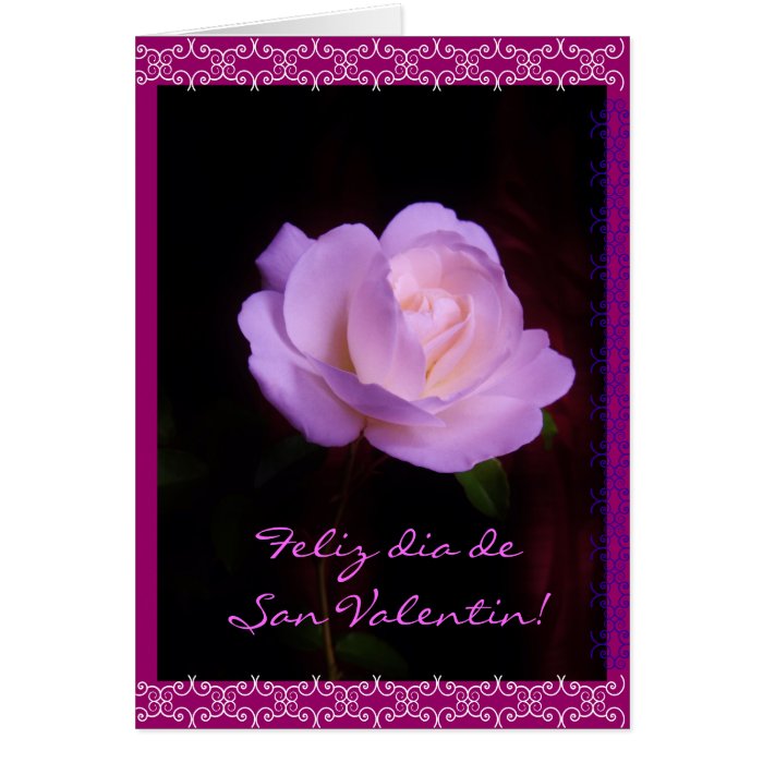 Spanish rosa neon San Valentin / Valentine's day Greeting Cards