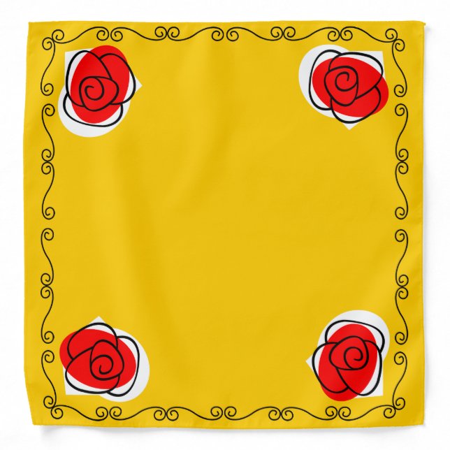 Spanish Rose 4 Corners bandana (Front)