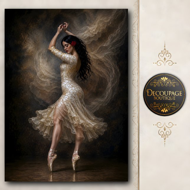 Spanish Rose Ballet Dancer Portrait Tissue Paper (Spanish Rose Ballet Dancer Portrait Tissue Paper)