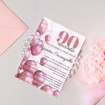 Spanish Rose Blush Floral Balloons 90th Birthday Invitation<br><div class="desc">Celebra su 90º cumpleaños con elegancia y encanto con nuestra invitación para fiesta de cumpleaños de 90 años en español. Este diseño refinado presenta un fondo floral pintado a mano en un suave tono rosa claro, acentuado por globos rosas en la esquina inferior izquierda. En la esquina superior derecha, el...</div>