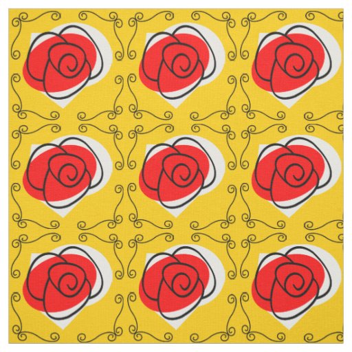 Spanish Rose corners fabric small print