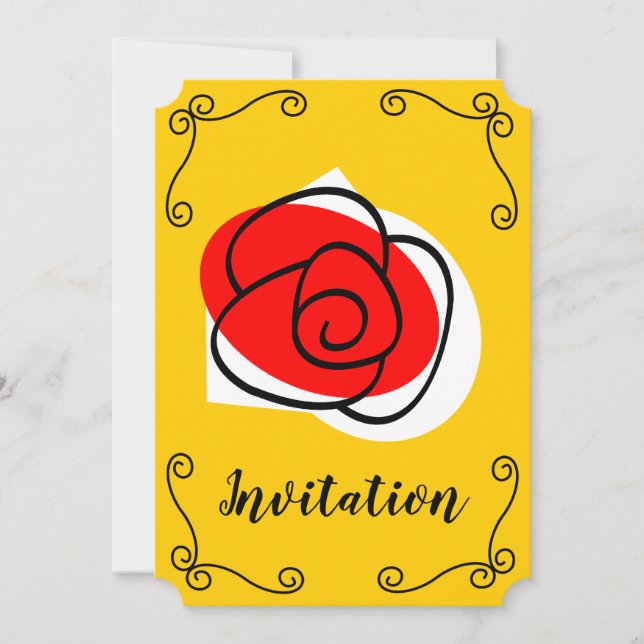 Spanish Rose Corners Invitation vertical (Front)