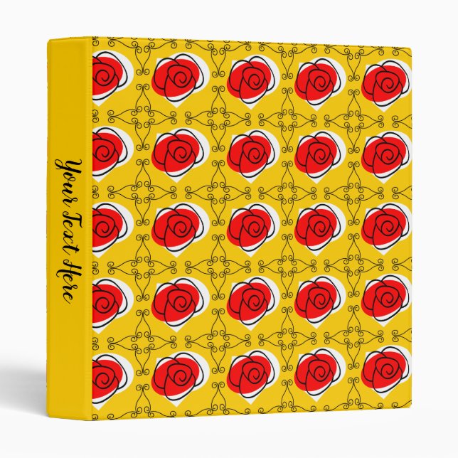Spanish Rose Corners Multi Text 3 Ring Binder (Front/Spine)