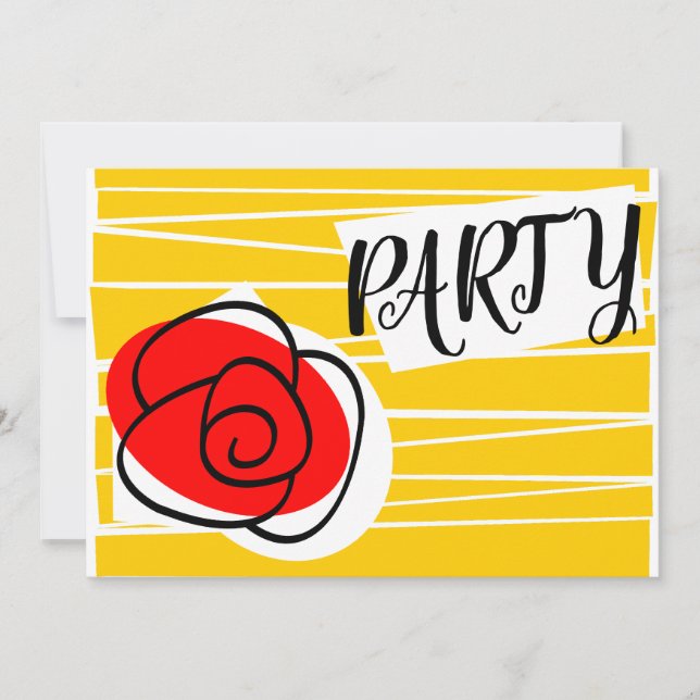 Spanish Rose Party invitation horizontal (Front)