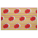 Spanish Rose Stripe fabric large print