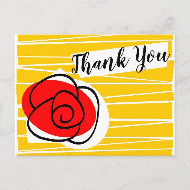 Spanish Rose Thank You postcard landscape (Front)