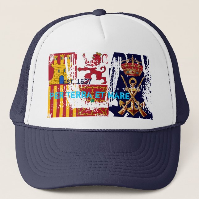 Spanish Royal Marines Old Salty Motto Trucker Hat (Front)