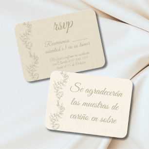 Spanish RSVP  Muestra de Cariño en Sobre Champagne Enclosure Card